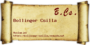 Bollinger Csilla névjegykártya